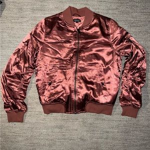 Women’s topshop rose gold satin bomber size 8/medium